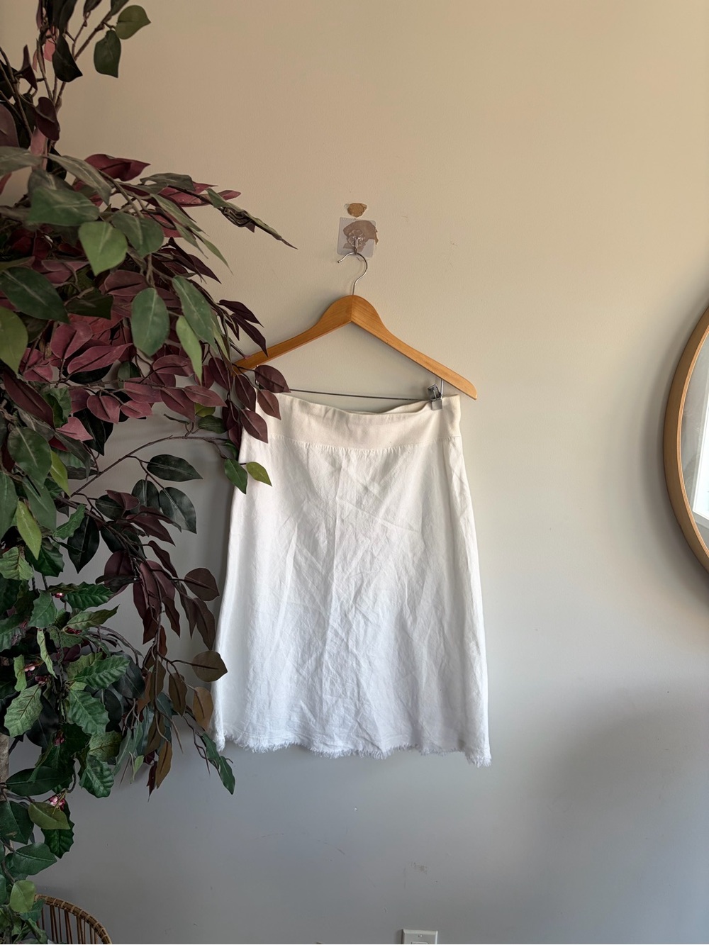 Vintage linen Classic White A-Line Women's Skirt - Picture 1 of 2